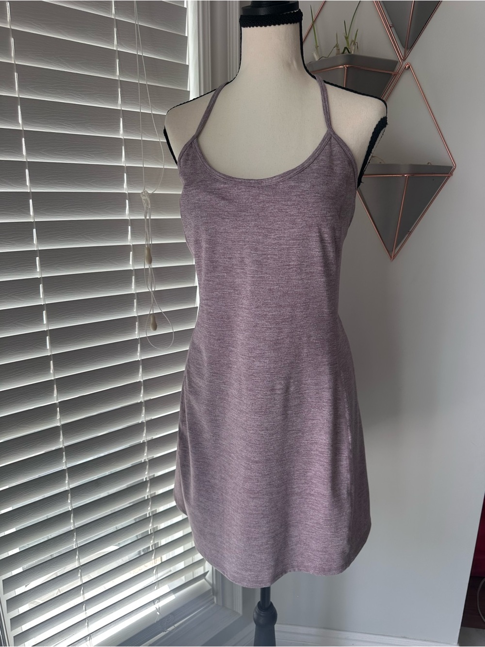 Calvin Klein Mauve Pink Purple Tank Workout Athletic Dress Built-in Bra Size XL